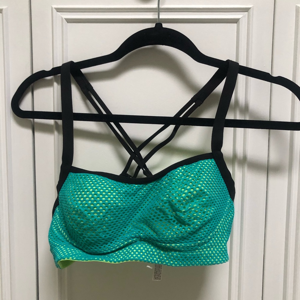 Neon Blue/Green Sports Bra